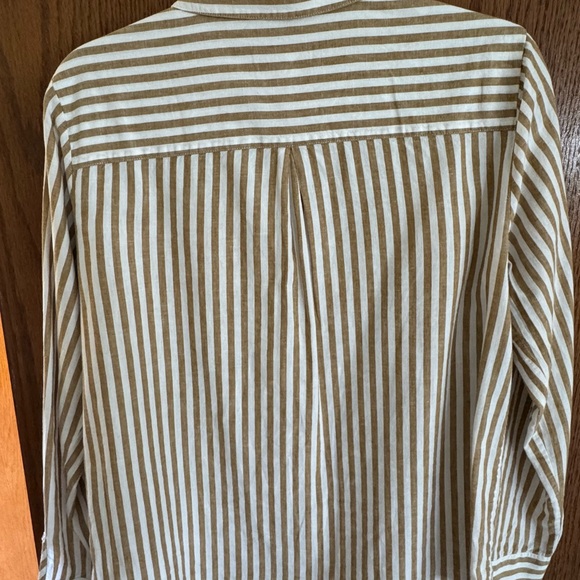 Sézane TOMBOY SHIRT Ecru-camel stripes 38/ 6 - Picture 8 of 8